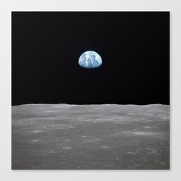 Earth rise over the Moon Canvas Print