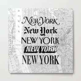 New York City black and white New York poster I love heart NYC Design black-white home wall decor Metal Print