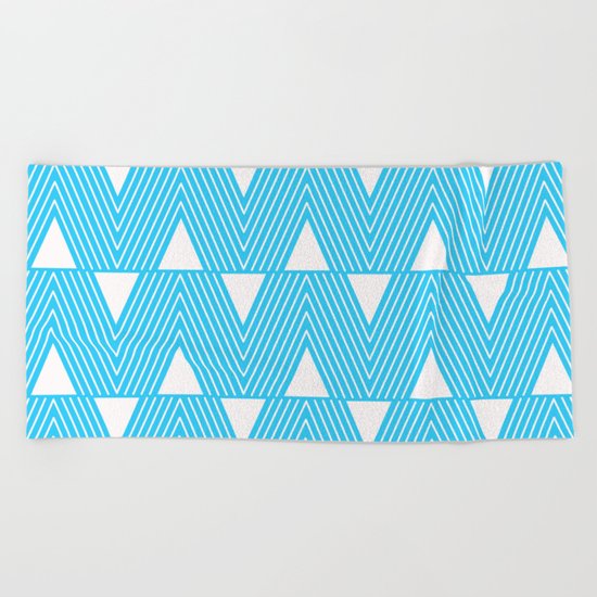 Triangles- Teal Triangle Pattern for hot summer days-Mix & Match Beach Towel