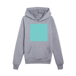 Light Turquoise Solid Color Pantone Aruba Blue 13-5313 TCX Shades of Blue-green Hues Kids Pullover Hoodies