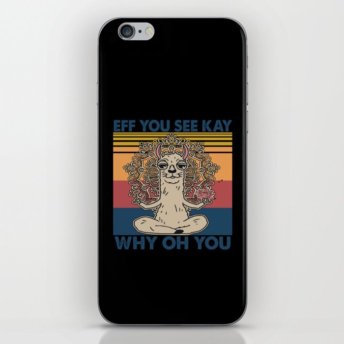 Eff You See Kay Why Oh You Llama Retro Vintage iPhone Skin