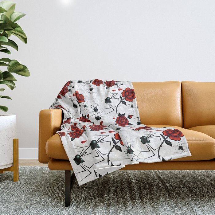 Red rose throw best sale blanket