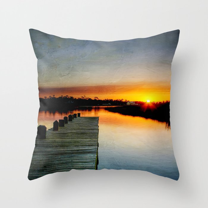 Sunset Pier Throw Pillow