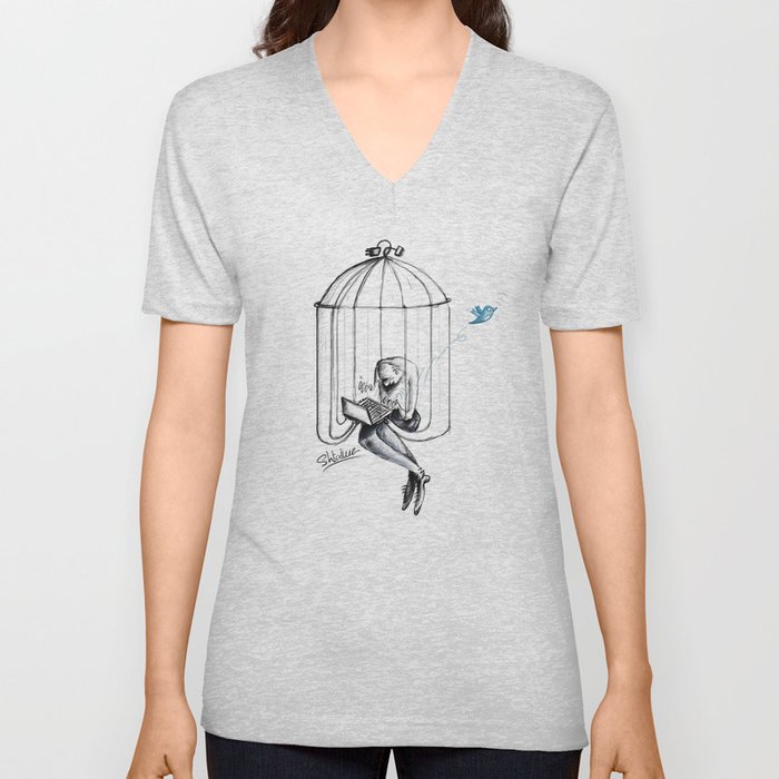 Cage V Neck T Shirt