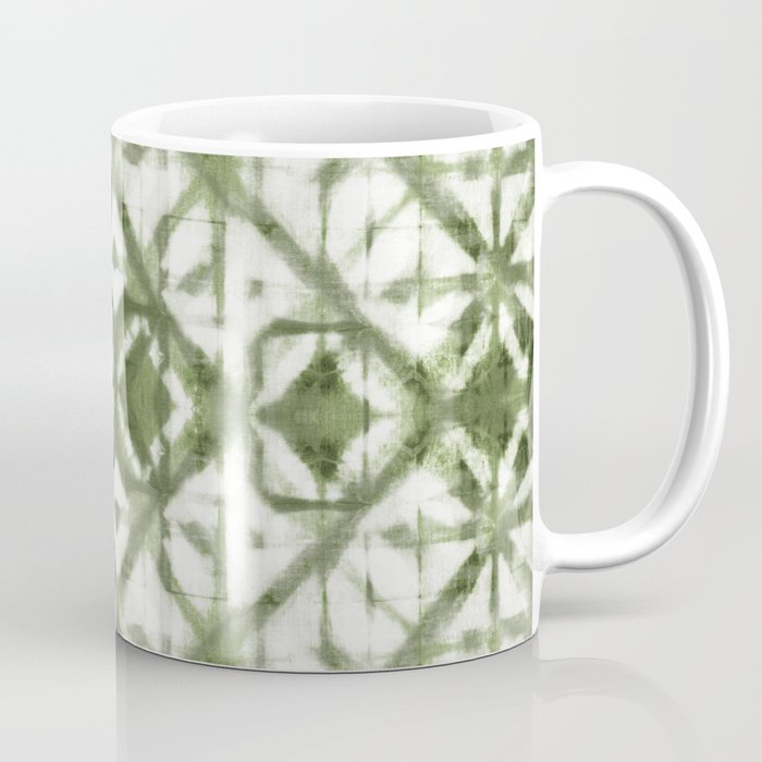 Shibori olive diamond tie dye Coffee Mug