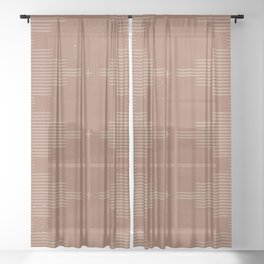 Southwestern Minimalist - Camel Brown Sheer Curtain