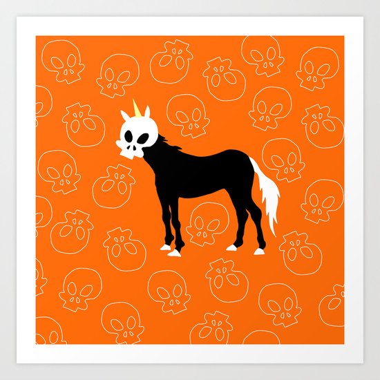 Skullhead Unicorn Art Print