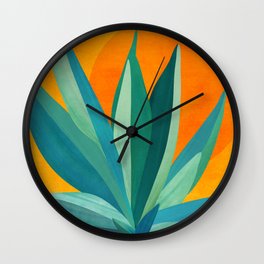West Coast Sunset With Agave Wall Clock