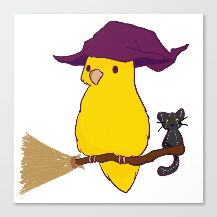 Yellow Witchy Birb Canvas Print