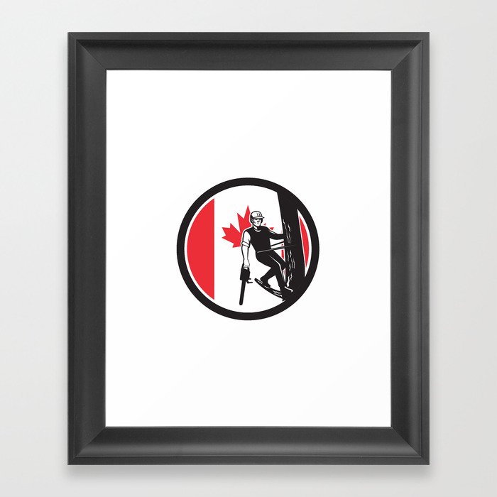 Canadian Tree Surgeon Canada Flag Icon Framed Art Print By