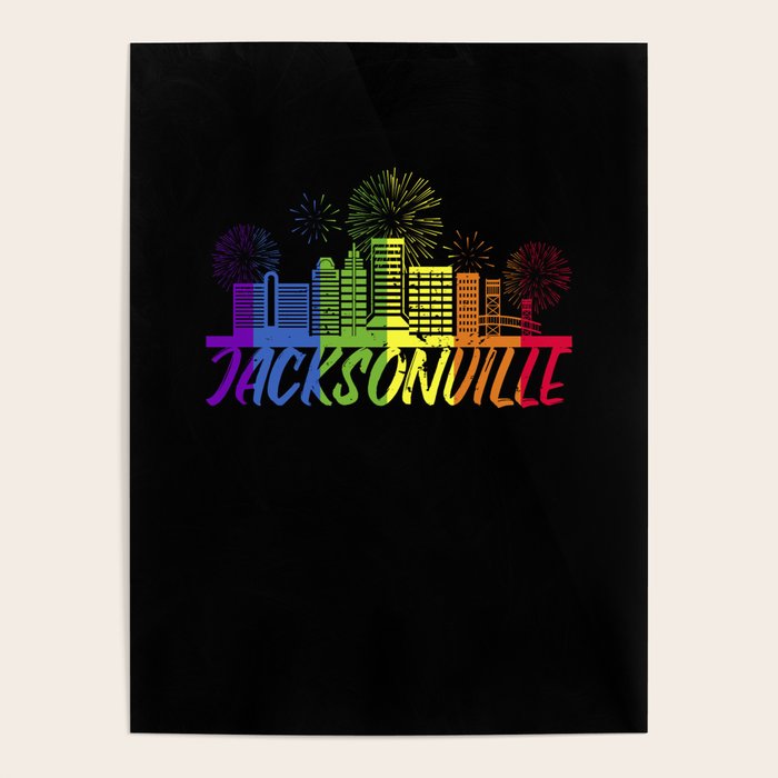 Jacksonville Pride Skyline, Pride Parade Jacksonville Poster by