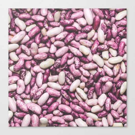 Shiny white and purple cool beans Canvas Print