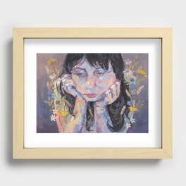 Lady in Thoughts Recessed Framed Print