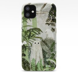 There's A Ghost in the Greenhouse Again iPhone Case | Painting, Ghost, Haunt, Vintage, Moss, Digital, Flowers, Ghosts, Exotic, Green 