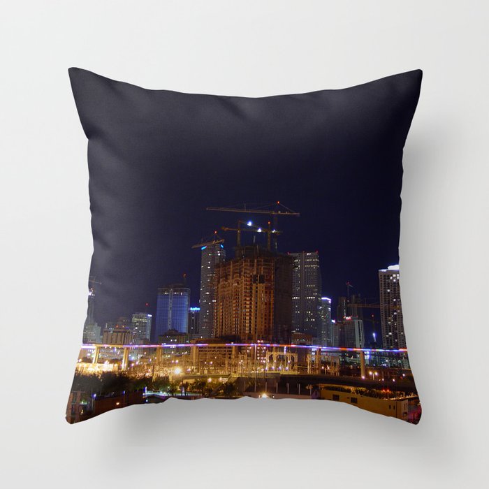 Downtown Miami Throw Pillow