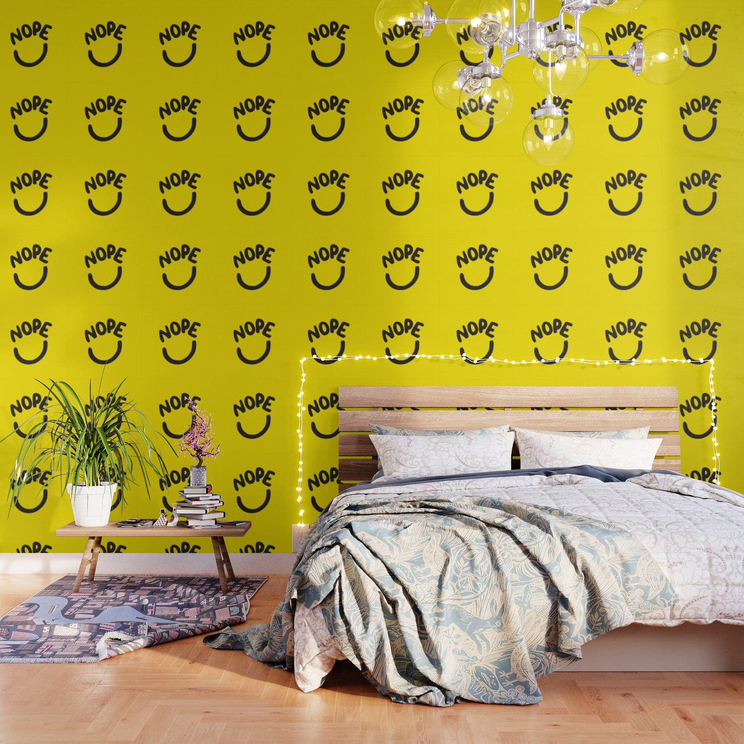 Nope Smiley Face Wallpaper By Phirst Society6