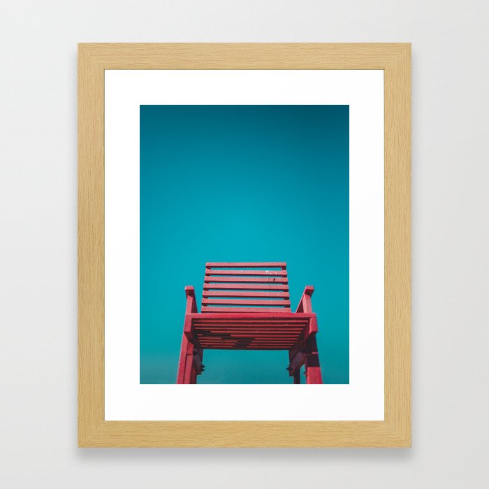 Red Chair in the Sky Framed Art Print