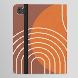 Mid Century Modern Geometric 182 in Terracotta Orange Beige iPad Folio Case