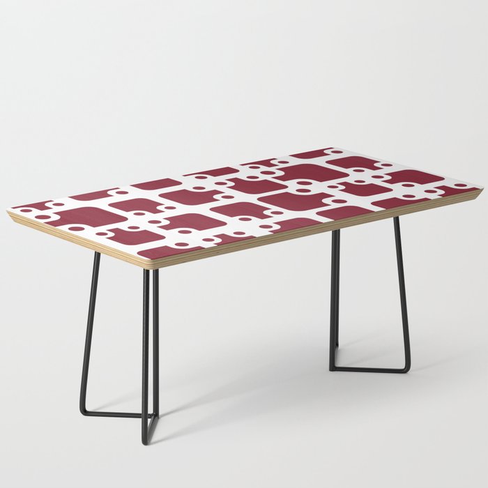 Mid Century Modern Abstract Pattern Burgundy 1 Coffee Table