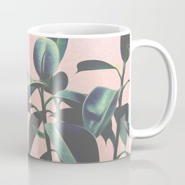Pink Tropical Leaves Coffee Mug