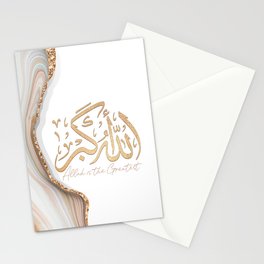 Takbir Allahu Akbar in arabic calligraphy, islamic calligraphy with translation Stationery Cards