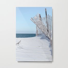 Storm Fencing 2015 Metal Print | Ocean, Seansweeney, Winter, Beach, Shadows, Color, Stormfencing, Photo, Rhodeisland, Snow 