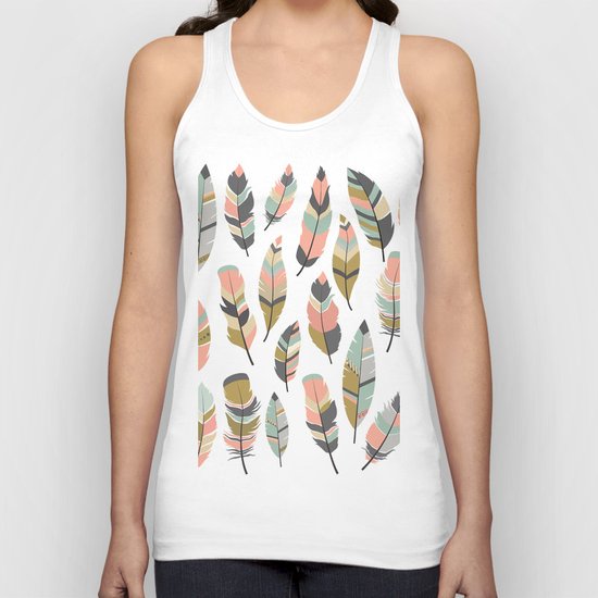 Boho Feathers Unisex Tank Top