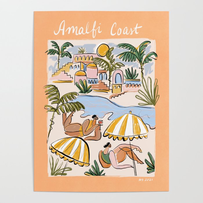 Amalfi Coast Italy (color) Poster
