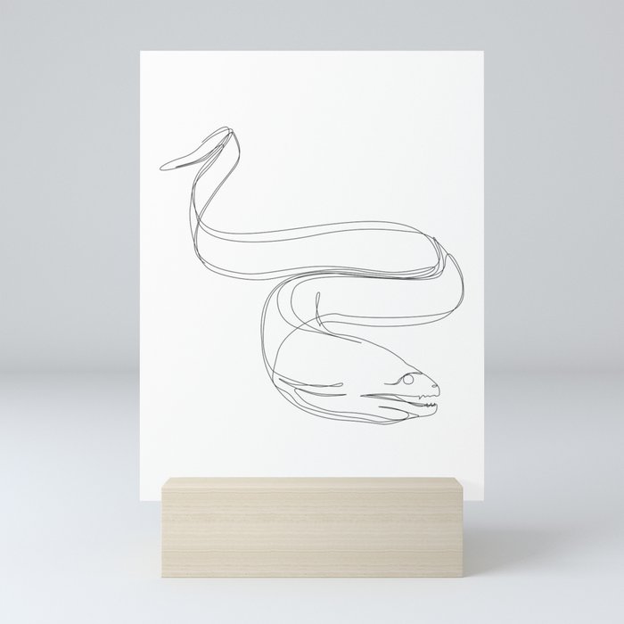 Moray Eel One Line Art Mini Art Print