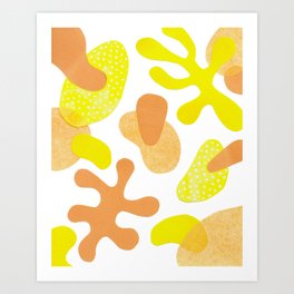 Abstract Collage 011 Art Print | Original, Popart, Orange, Illustration, Geometric, Yellow, Abstract, Matisse, Paper, Shapes 