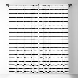 white lines, black and white stripes - striped design Blackout Curtain