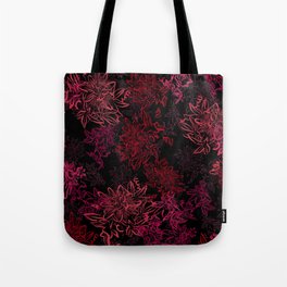 Turquoise and grey passionflower layered pattern Tote Bag