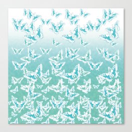 blue butterflies in the sky Canvas Print
