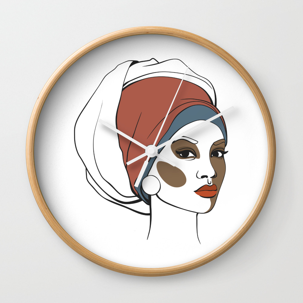 African American Woman In Headscarf With Makeup Abstract Face