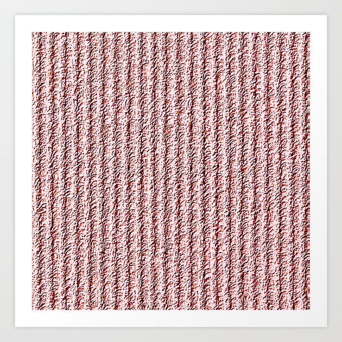Rough Corduroy Stripes in Deep Peach Stripes Art Print
