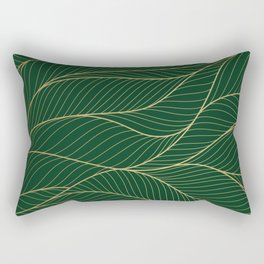 Green emerald with gold lines Rectangular Pillow