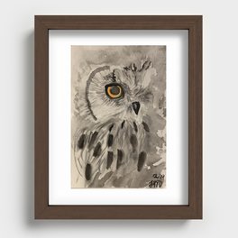 Owl watercolour Recessed Framed Print