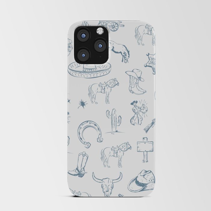 WILD WEST ADVENTURE - Blue and White  iPhone Card Case