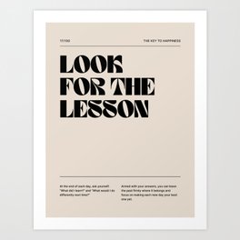 Look For The Lesson Art Print