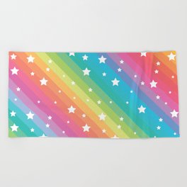 Rainbows & Stars Beach Towel
