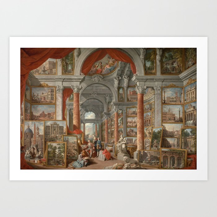 Picture Gallery with Views of Modern Rome Art Print