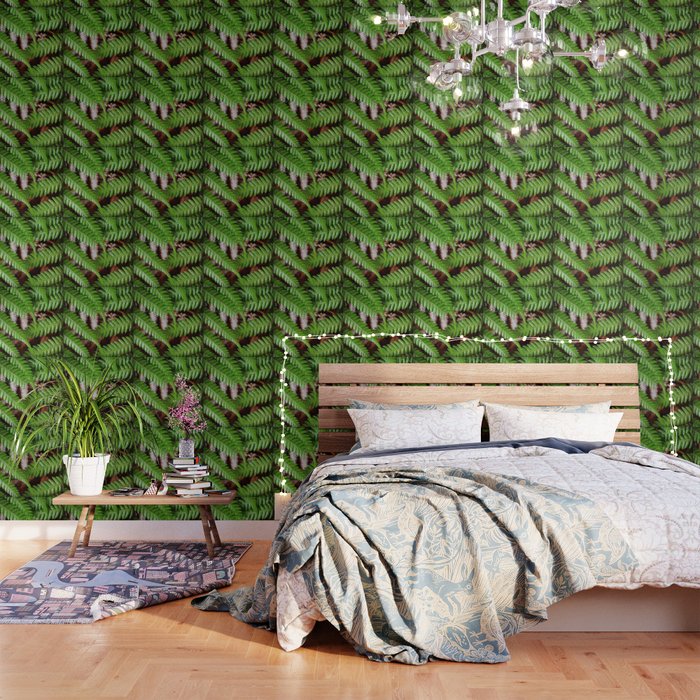 Green Fern Wallpaper By Totallypolychromatic Society6