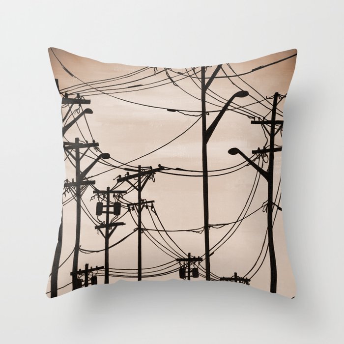 Industry poles vintage Throw Pillow