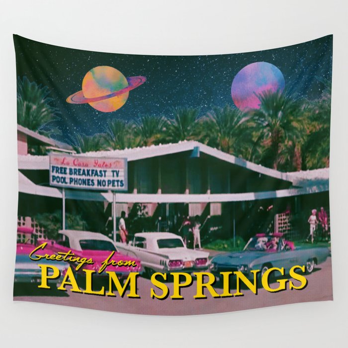 greetings from palm springs Wall Tapestry