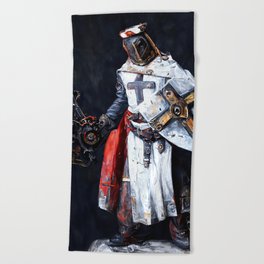 Steampunk Crusader Warrior Beach Towel