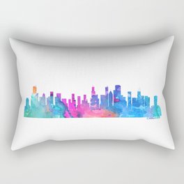 Chicago Skyline Watercolor Blue Orange Pink Purple Chicago Illinois US City Skyline Rectangular Pillow