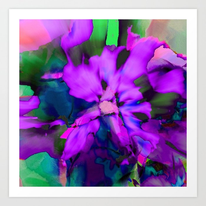 Colorful Floral Abstract Purple Art Print