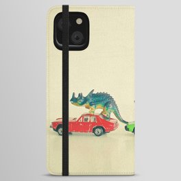 Dinosaurs Ride Cars iPhone Wallet Case
