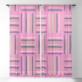 Pink Maze Sheer Curtain