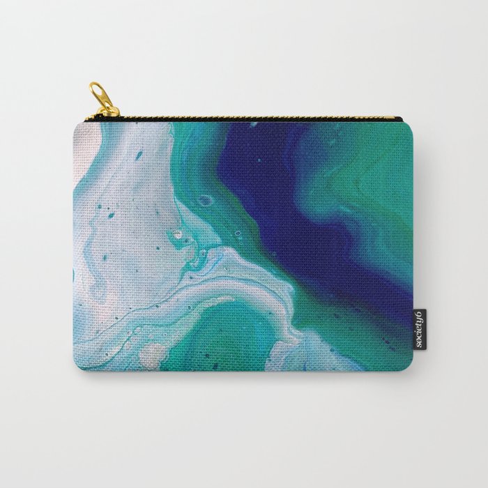 Abstract Mable Colorful Blue Turquoise Fluid Acrylic Painting